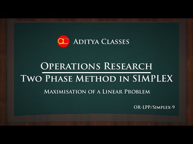 SIM-9: Two Phase Method in Simplex to Maximize a Linear Programming Problem (LPP)