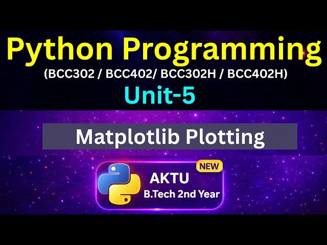 U5L31 Matplotlib Plotting in Python | Line Bar Pie Scatter | AKTU Unit-5 | BCC302 | BCC402 | Eduglue