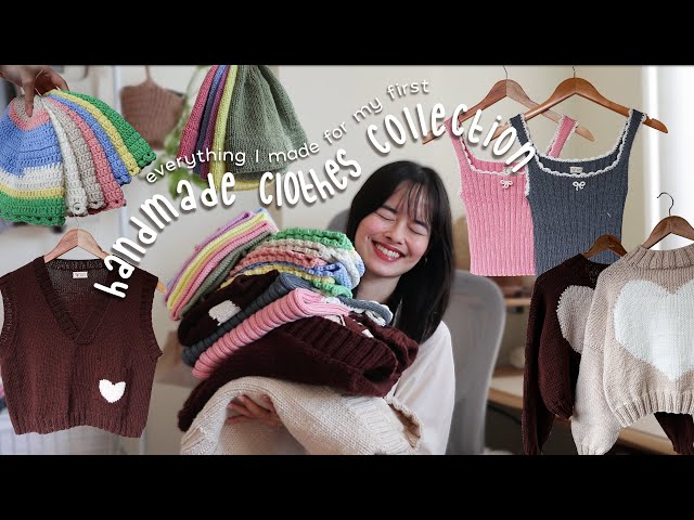 My First Handmade Clothes Collection 🧶 everything I made, try on, details, and more!