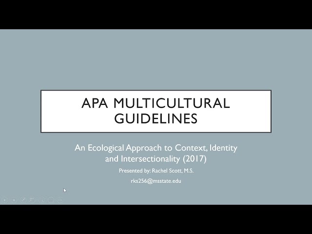 APA Multicultural Guidelines