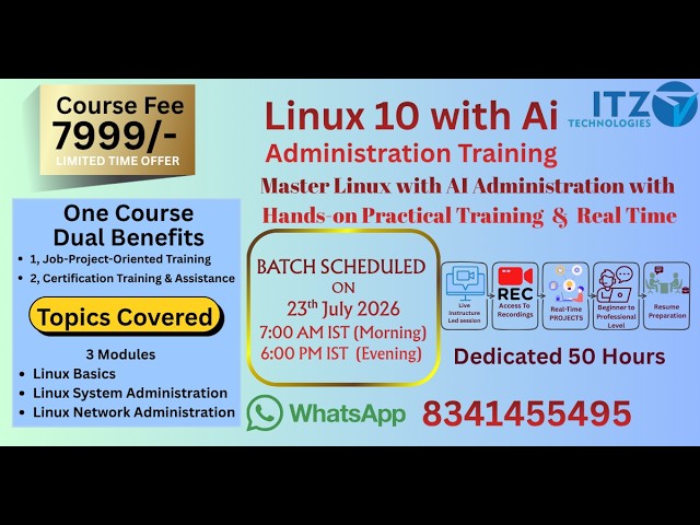 Linux + AI Administration Day 2 RHEL 10 for Beginners and Prof Balachandar Raj | ITZ Technologies
