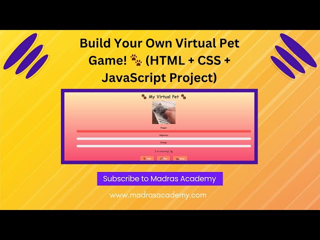 Build a Complete "Virtual Pet" Game with JavaScript | Full Beginner Project Tutorial 🐶🎮