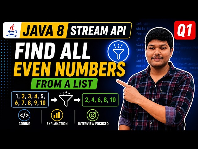 Java 8 Stream API 🔥 Most Asked Interview Question | Find Even Numbers in a List (Easy Trick)