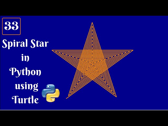 Spiral Star in Python Turtle - Python Turtle Graphics Tutorial # 33 - draw star in python turtle