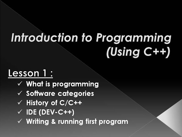 1 Introduction to Programming - Basics