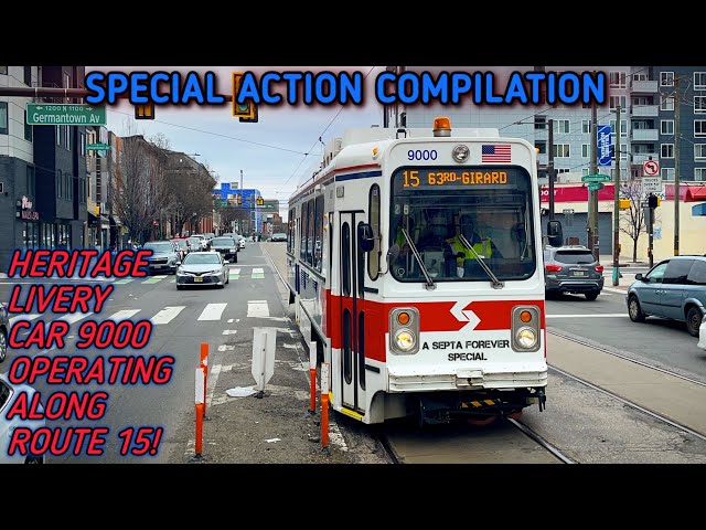 Heritage LRV #9000 Operating Route 15! | Action Along The Line, Fan Charter Trip!