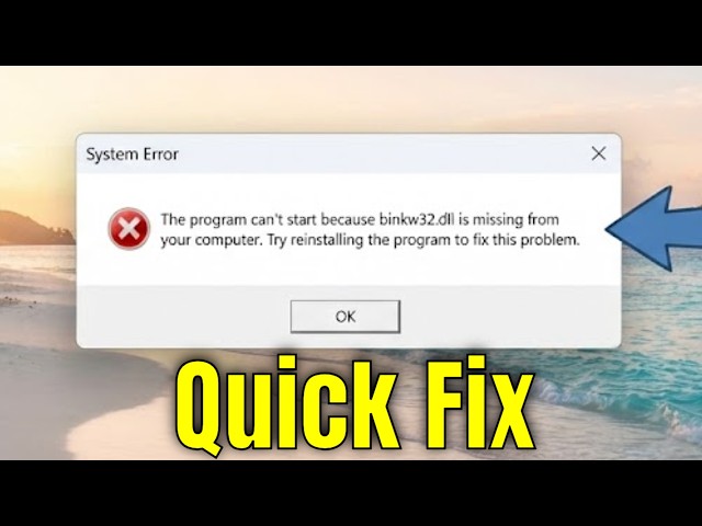 How To Fix binkw32.dll Missing From Your Computer in Windows