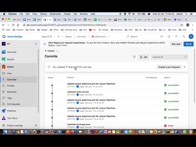 Azure devops Repos   New repo, commits, pull requests
