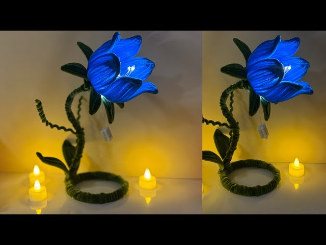 How Yo Make a Pipe Cleaner Flower Lamp | DIY Room Decor