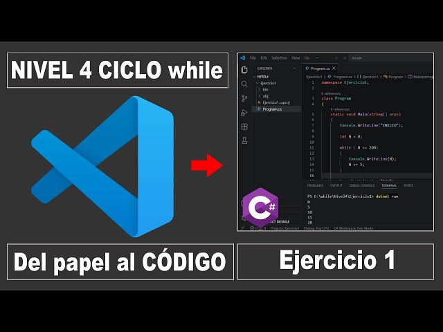 Diagrama de flujo y ALGORITMOS - while (Ejercicio 1)