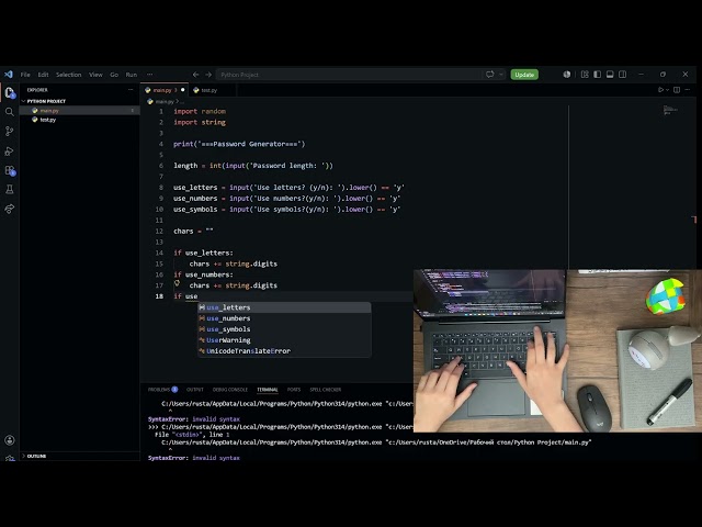 Simple Password Generator in Python 🔐 | Coding ASMR
