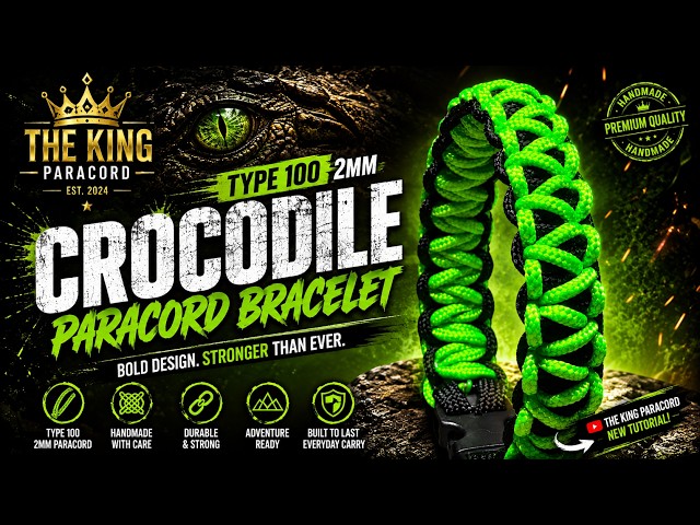 Type 100 2mm Crocodile Paracord Bracelet | Easy Step-by-Step DIY Guide #paracordbracelet #diy #knot