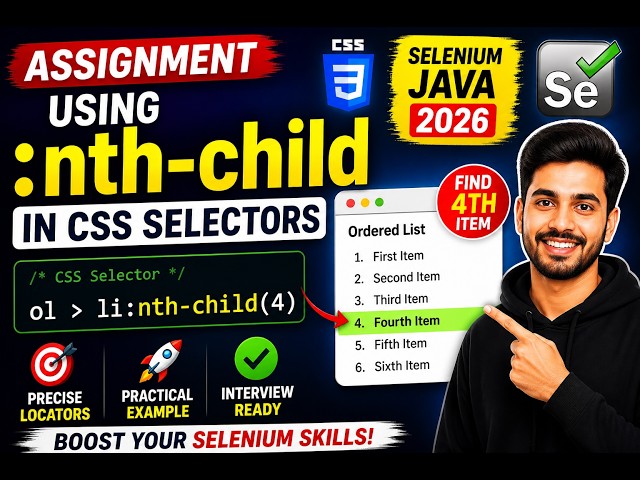 127. Assignment - Using nth-child in CSS Selectors (Selenium Java 2026)