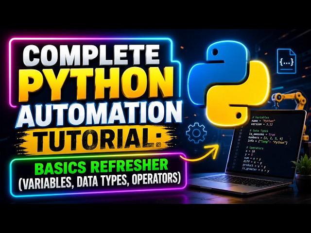 Complete Python Automation Tutorial: Basics Refresher (Variables, Data Types, Operators)