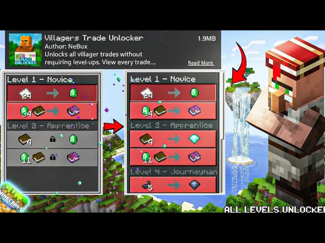 See All Villager Trades Instantly 😯 | Locked Trades Visible MCPE 1.21+