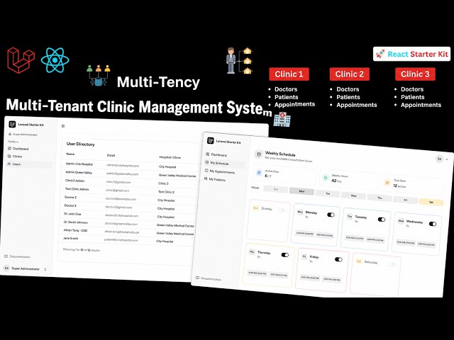 Build a Multi-Tenant SaaS Clinic Management System with Laravel 12 + React | Complete Course (2026)