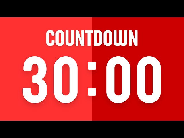 30 MINUTE COUNTDOWN❤️| No Music | No Break | aesthetic RED timer