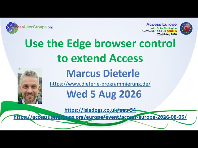 AEU54: Use the Edge browser control to extend Access (Marcus Dieterle)