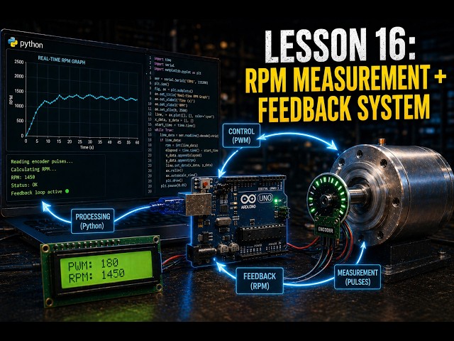 Lesson 16 | DC Motor RPM Measurement + Encoder Feedback (Arduino + Python) | Part 2