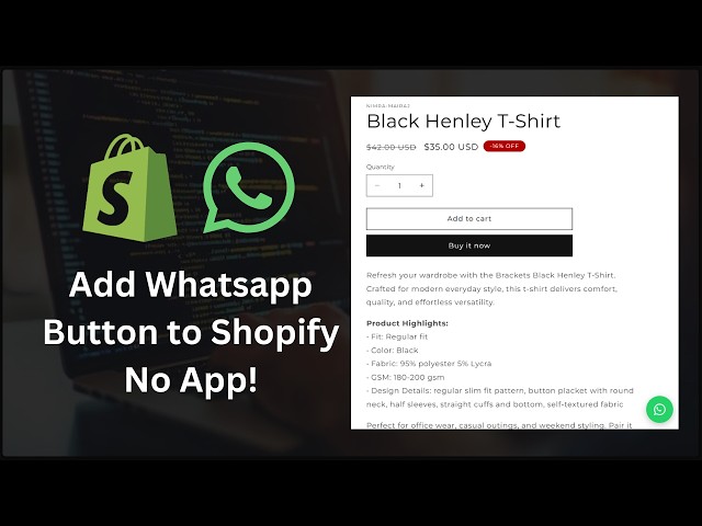 How to Add a Floating WhatsApp Button to Shopify FREE | No App!