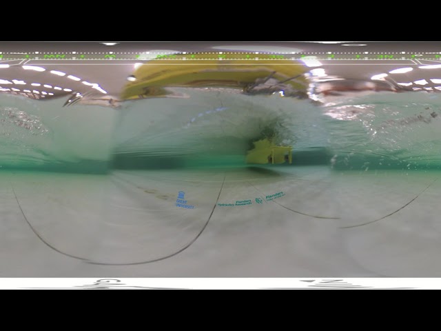 Model tests carried out in Confined Towing Tank, autopilot  - 360 video, VR