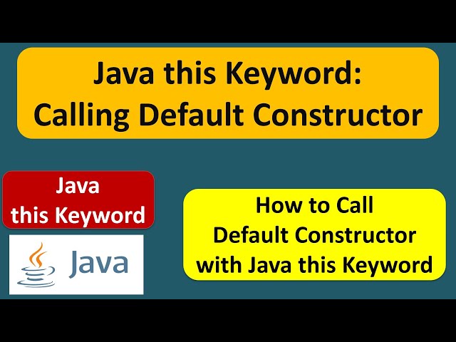 Java this Keyword: Calling Default Constructor | Java Tutorial