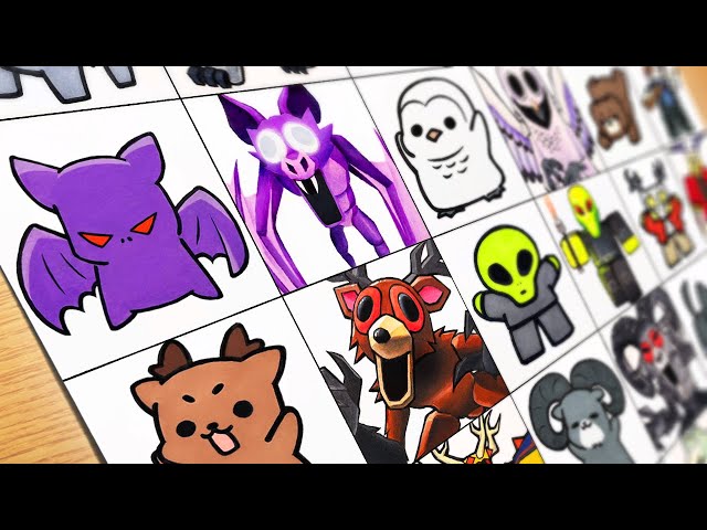 [로블록스] 99 나이트 인 더 포레스트 : 순록이 VS 오리지널 박쥐 / ALL 숲 속의 99일밤 몬스터 그리기