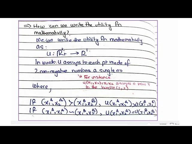 Mathematically representing tastes: What is a utility function? | Chp 4- Nechyba