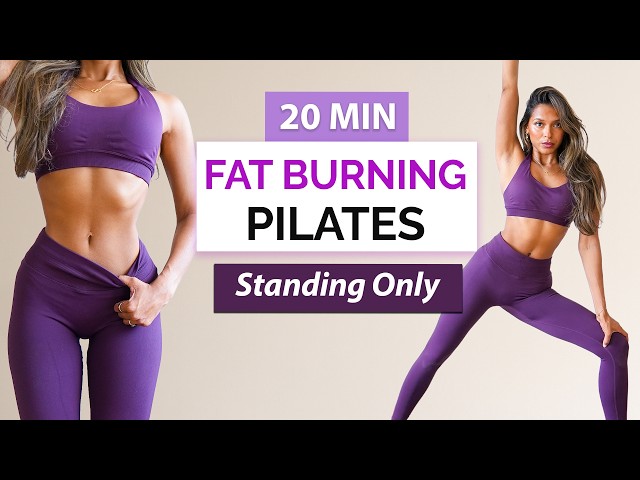 20 MIN STANDING PILATES WORKOUT for Weight Loss | Full Body Fat Burn (No Equipment)