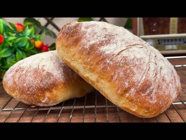 Easy No-Knead Traditional Bread (4 Ingredients) | Crispy Crust, Childhood Classic