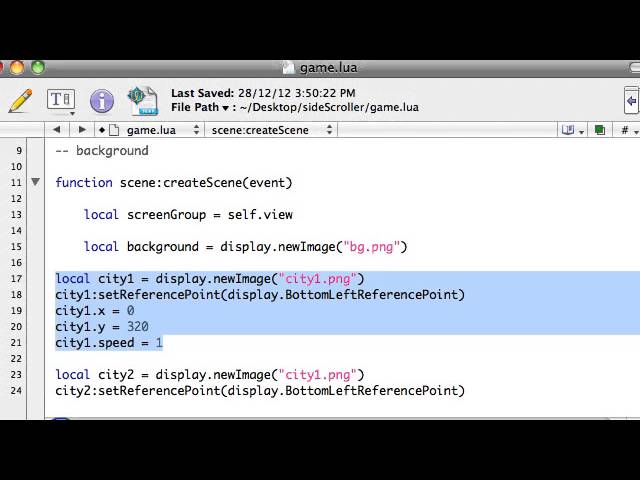 Corona SDK Game Tutorial - Part 7 (of 14)