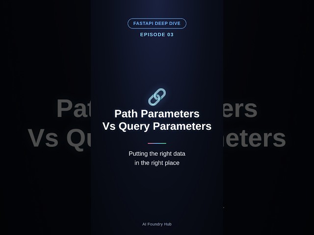 Path Parameters vs Query Parameters in FastAPI:Where Does Your Data Belong?🔗| Ep:3 FastAPI Deep Dive