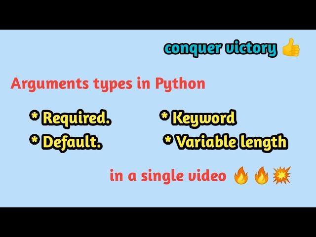 # 24 Types of function arguments in Python in Tamil