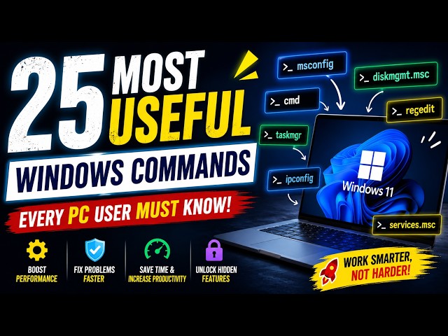 25 Windows Commands Every PC User Must Know | Windows 10 & 11 Tips