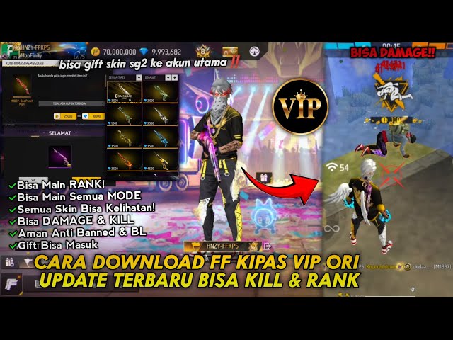 CARA DOWNLOAD FF KIPAS VIP GRATIS 2026 DI ANDROID‼️UPDATE FF KIPAS BISA KILL MUSUH & MAIN RANK‼️🔥