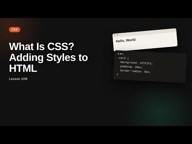 What Is CSS? Adding Styles to HTML | CSS Tutorial for Beginners