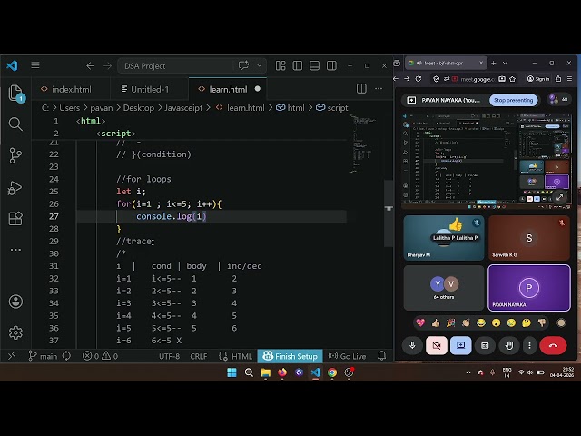 JS : class 4 : Loops