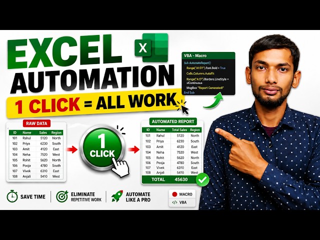 Excel Macro Tutorial for Beginners | Automate Excel Tasks Step by Step