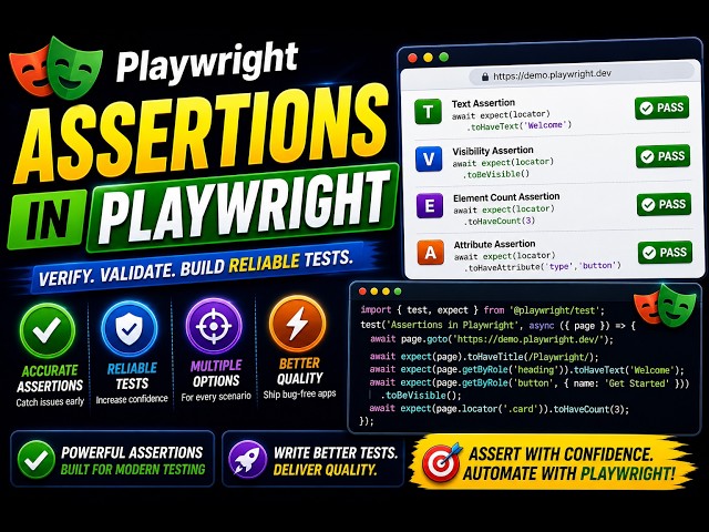 Playwright Tutorial 11 : Assertions in Playwright