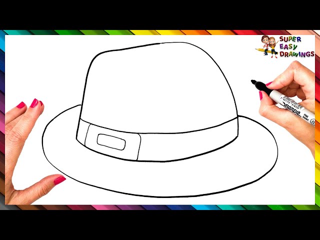 How To Draw A Hat Step By Step 🤠 Hat Drawing Easy