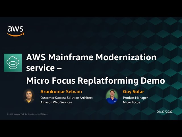 AWS Mainframe Modernization - Micro Focus Replatforming Demo - AWS Online Tech Talks