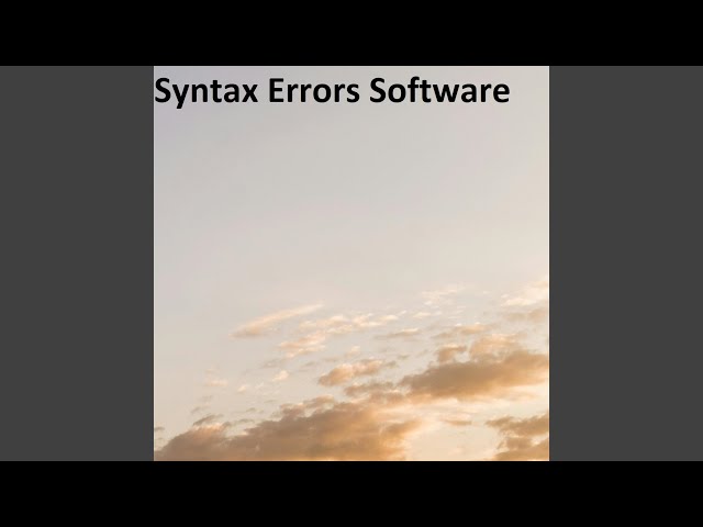 Syntax Errors Software