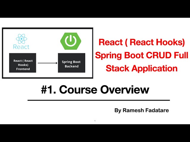 React Hooks + Spring Boot CRUD Full Stack App - 1 - Course Overview