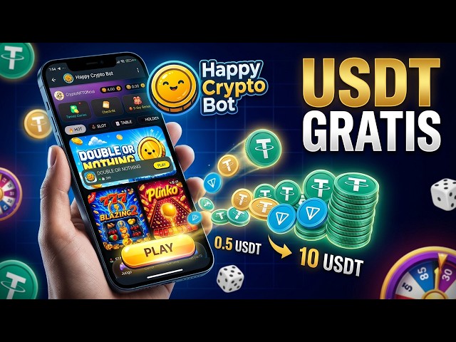 🤖 0.5 USDT a 10 USDT GRATIS con ESTE NUEVO JUEGO de TELEGRAM | Happy Crypto Como Se Gana Dinero