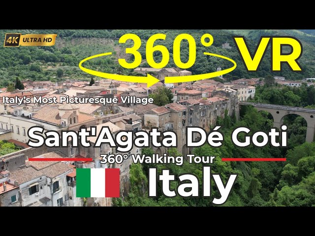 🇮🇹 Sant’Agata de’ Goti Italy Walking Tour in 360° | Discover Italy ’s Most Picturesque Village 4K VR