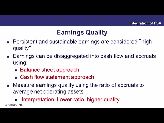 2025 CFA Level 2 Schwes Lecture Video - Module 12 5 Earnings Quality and Cash Flow Analysis