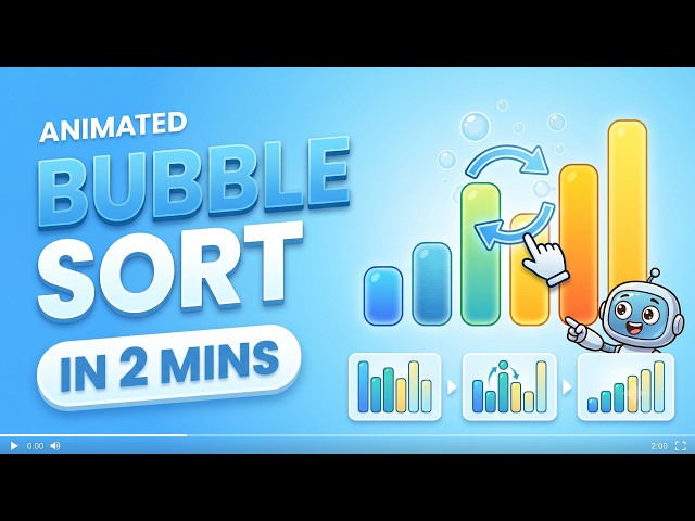 Bubble Sort Algorithm Visualized🔥 | Step-by-Step Animation | DSA Made Easy #datastructures #Sorting