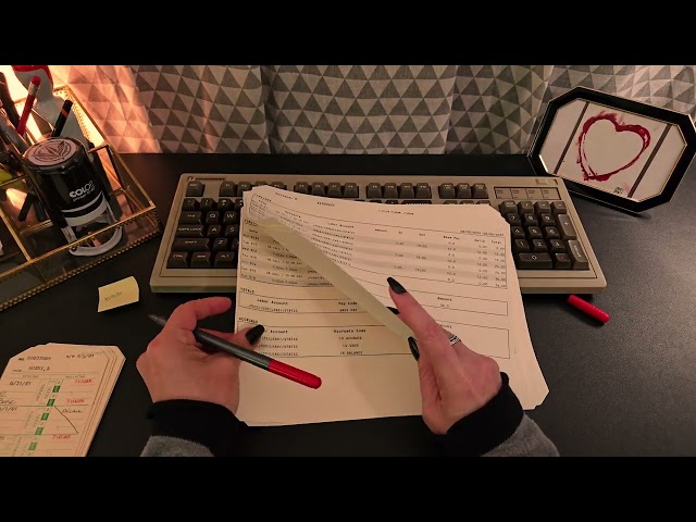 🚀 ASMR Office Sounds | Paper Sorting, Writing, Stamping, Typing on Keyboard | No Talking