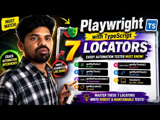 playwright with typescript Tutorial | Playwright Locators with typescript | #automation |#