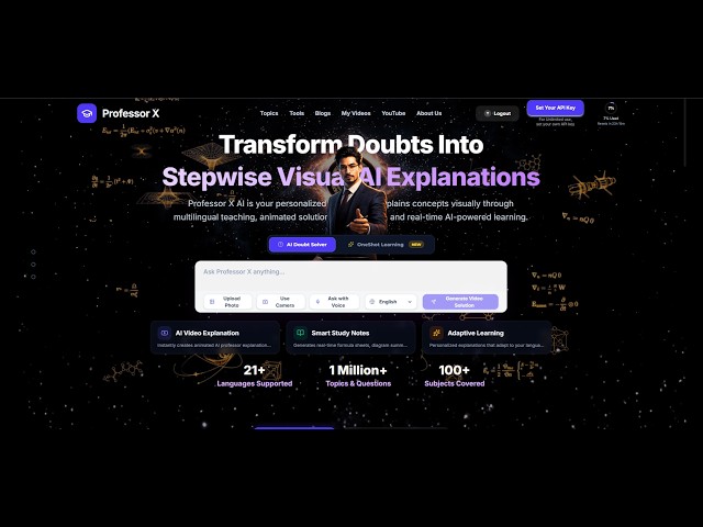 Professor X AI turns a personalized Tutor to solve your questions and learn new chapters.